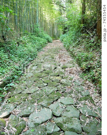夏目漱石ゆかりの地 熊本県玉名市 「草枕の道」の石畳 夏目漱石ゆかりの地 熊本県玉名市 「草枕の道」の石畳 74555454