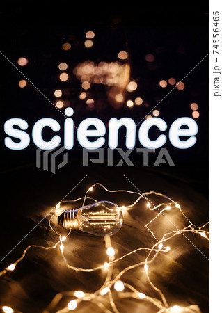 science bulb background 74556466