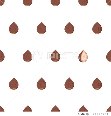 Cartoon seamless pattern with hazelnut with eye catching element - half nut. Cartoon seamless pattern with hazelnut with eye catching element - half nut. 74556521