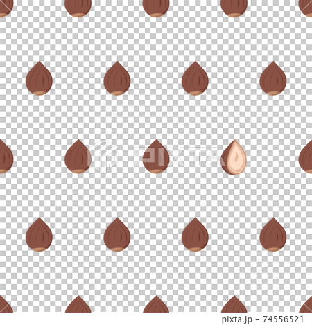 Cartoon seamless pattern with hazelnut with eye catching element - half nut. Cartoon seamless pattern with hazelnut with eye catching element - half nut. 74556521