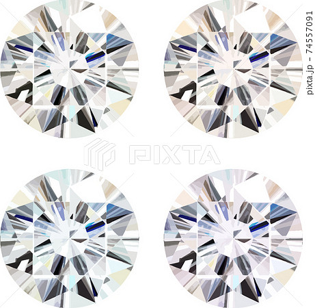 4色のダイヤモンドセット　ベクター素材 74557091
