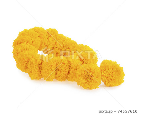 Thai flower garlands isolated on white 74557610