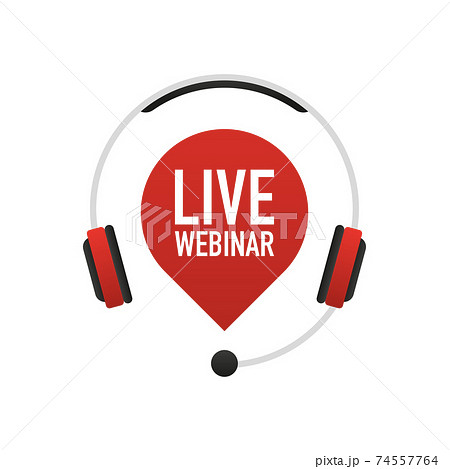 Live webinar icon on white background. Play video. Vector illustration. Live webinar icon on white background. Play video. Vector illustration. 74557764