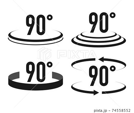 Set of 90 degrees view icons in different style. Vector illustration. 74558552