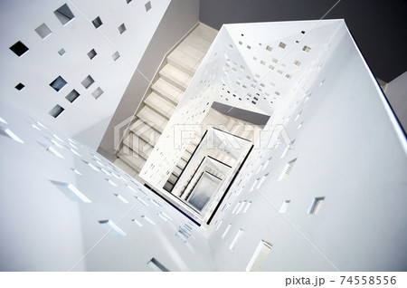 Spiral stairway of modern building. 74558556