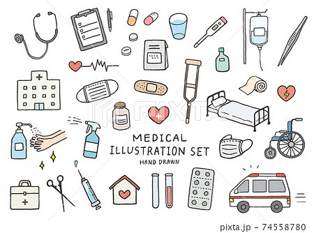 Hand Drawn Illustration Set Color Related To Stock Illustration
