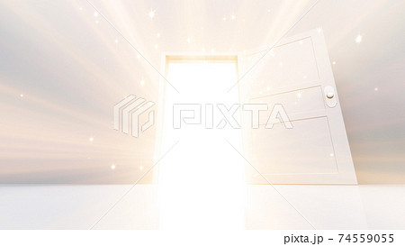 輝かしい未来への扉、天国と成功への道。 3D イラスト 74559055