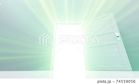 輝かしい未来への扉、天国と成功への道。 3D イラスト 74559056