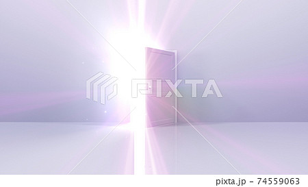 輝かしい未来への扉、天国と成功への道。 3D イラスト 74559063