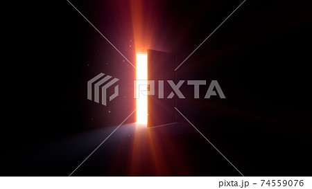 輝かしい未来への扉、天国と成功への道。 3D イラスト 輝かしい未来への扉、天国と成功への道。 3D イラスト 74559076