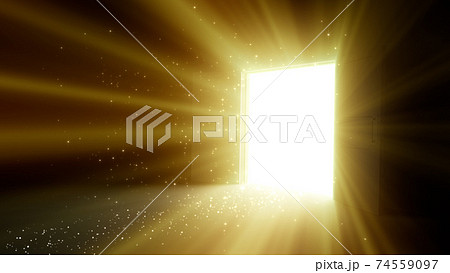 輝かしい未来への扉、天国と成功への道。 3D イラスト 74559097