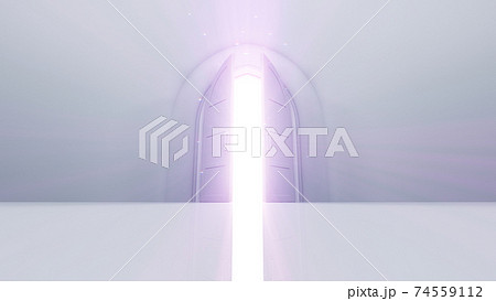 輝かしい未来への扉、天国と成功への道。 3D イラスト 74559112