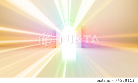 輝かしい未来への扉、天国と成功への道。 3D イラスト 74559113