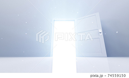 輝かしい未来への扉、天国と成功への道。 3D イラスト 輝かしい未来への扉、天国と成功への道。 3D イラスト 74559150