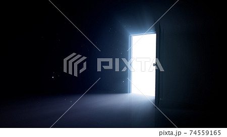 輝かしい未来への扉、天国と成功への道。 3D イラスト 74559165