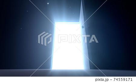 輝かしい未来への扉、天国と成功への道。 3D イラスト 74559171