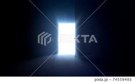 輝かしい未来への扉、天国と成功への道。 3D イラスト 74559493