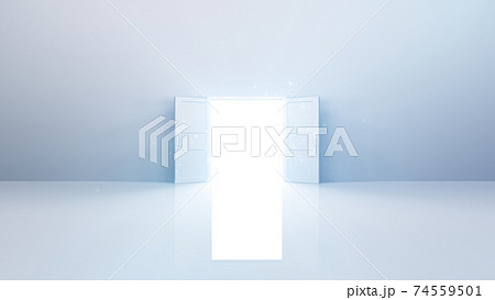 輝かしい未来への扉、天国と成功への道。 3D イラスト 輝かしい未来への扉、天国と成功への道。 3D イラスト 74559501