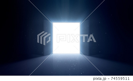 輝かしい未来への扉、天国と成功への道。 3D イラスト 74559511