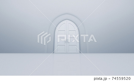 輝かしい未来への扉、天国と成功への道。 3D イラスト 74559520