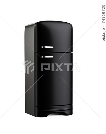 Black retro fridge refrigerator Black retro fridge refrigerator 74559729