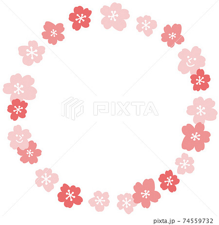 桜 フレーム 手描き イラストのイラスト素材