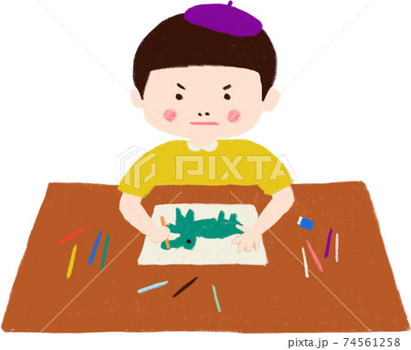 子供のお絵かきのイラスト素材