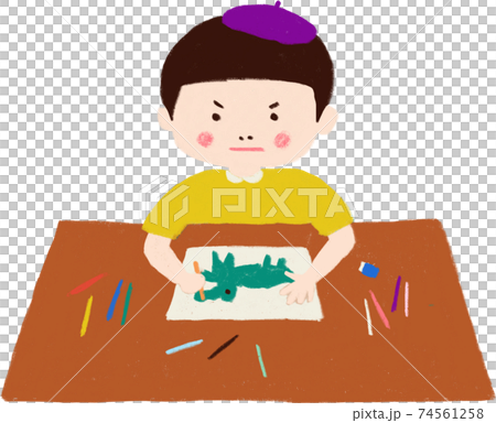 子供のお絵かきのイラスト素材