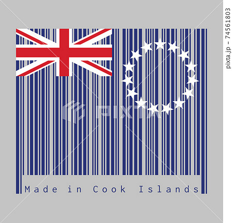 Barcode set the color of Cook Islands flag,...のイラスト素材 [74561803] - PIXTA