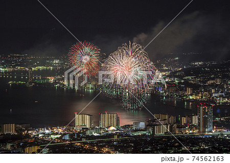 滋賀県大津市 びわ湖大花火大会の写真素材