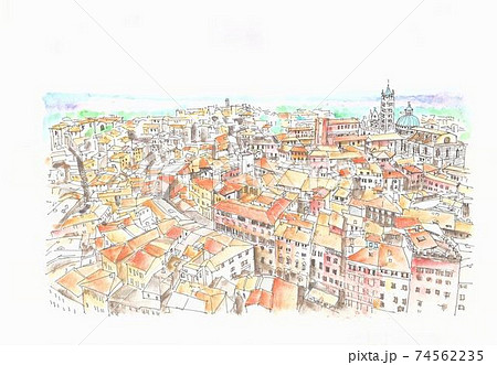 世界遺産の街並み・イタリア・シエナ 74562235