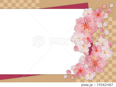 レトロな桜の背景素材 金色 ソメイヨシノ 押絵 押花 和柄 和風イメージ