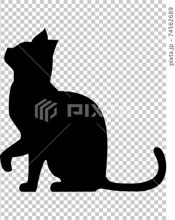 猫のシルエット　座りポーズ 74562689