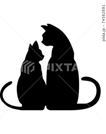 Two winged cats reflection cat icon Royalty Free Vector