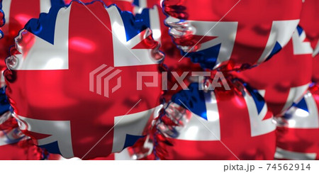 Balloons with flag of Great Britain. Holiday concept, 3D rendering 74562914