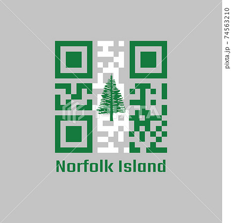 QR code set the color of Norfolk flag, concept of sale or business. QR code set the color of Norfolk flag, concept of sale or business. 74563210