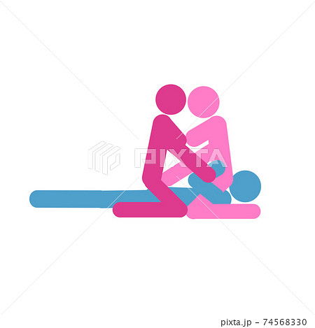Cartoon different positions of threesome sex. Erotic style passion concept flat design. Cartoon different positions of threesome sex. Erotic style passion concept flat design. 74568330