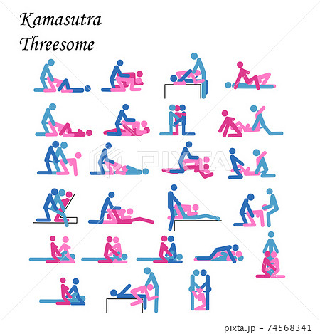 Kamasutra 3some - Cartoon different positions of threesome sex.... - Stock Illustration  [74568341] - PIXTA
