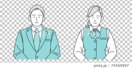人物イラスト 受付 男女 正体 シンプル 74569997