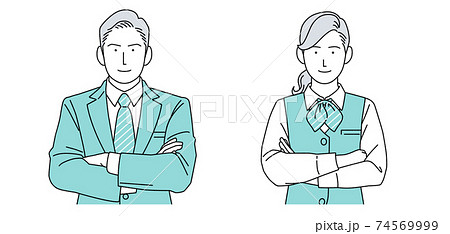 人物イラスト 受付 男女 正体 シンプル 74569999
