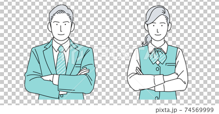 人物イラスト 受付 男女 正体 シンプル 74569999