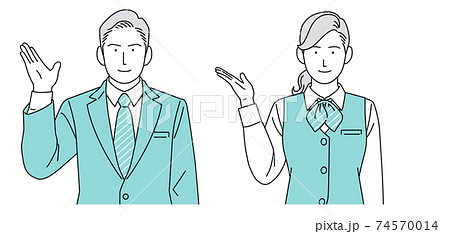 人物イラスト 受付 男女 正体 シンプル 74570014