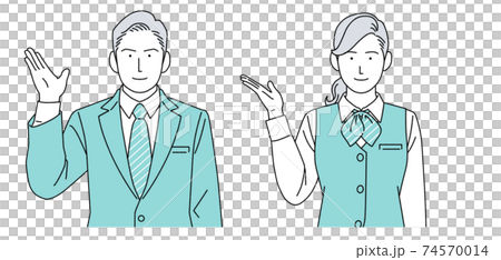 人物イラスト 受付 男女 正体 シンプル 74570014