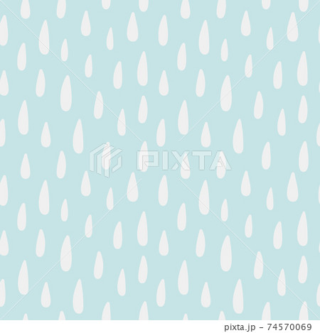 Raindrops hand drawn seamless pattern. Children room decor in pastel color. Kids nursery. Rainbow raindrops. Baby shower party. Cute trendy design for fabric, card, wallpaper. Vector illustration 74570069