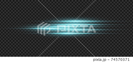 Blue glow light lens effect. Flash beams. Vector laser burst horizontal dynamic light Blue glow light lens effect. Flash beams. Vector laser burst horizontal dynamic light 74570371