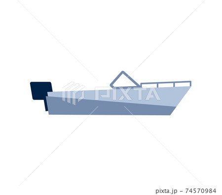 Small light motorized boat symbol or sign, flat vector illustration isolated. Small light motorized boat symbol or sign, flat vector illustration isolated. 74570984