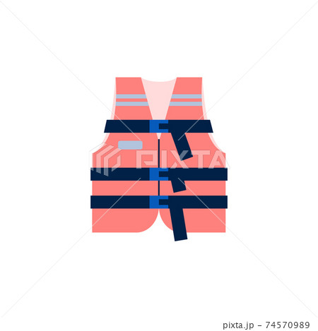 Red life jacket, vest for rescue and safety people in water a vector illustration 74570989