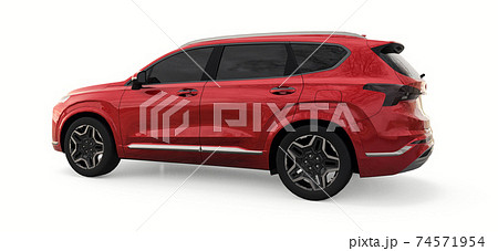 Big city crossover red color on a white background. 3d rendering. 74571954