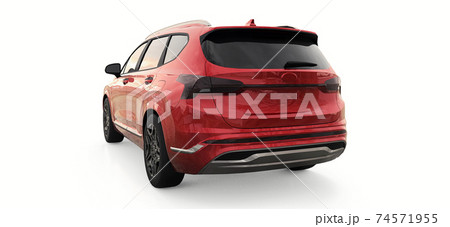 Big city crossover red color on a white background. 3d rendering. 74571955