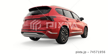 Big city crossover red color on a white background. 3d rendering. 74571956